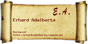 Erhard Adalberta névjegykártya